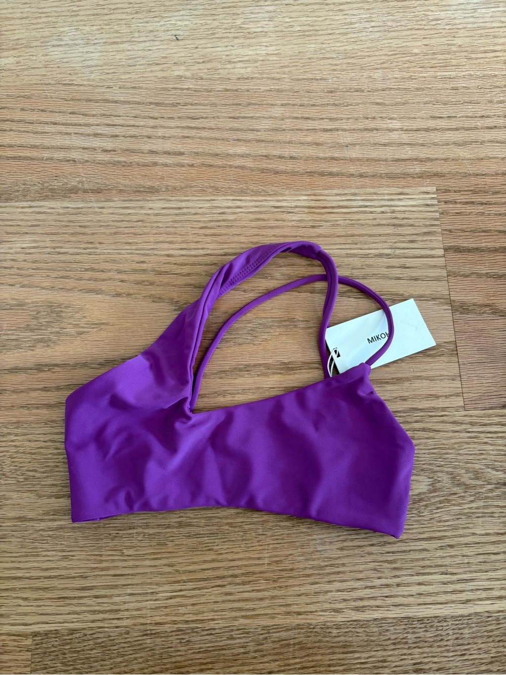 Mikoh Purple Asymmetric Strap Bikini Top